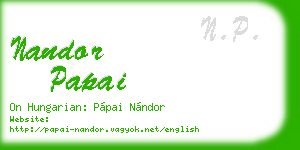 nandor papai business card